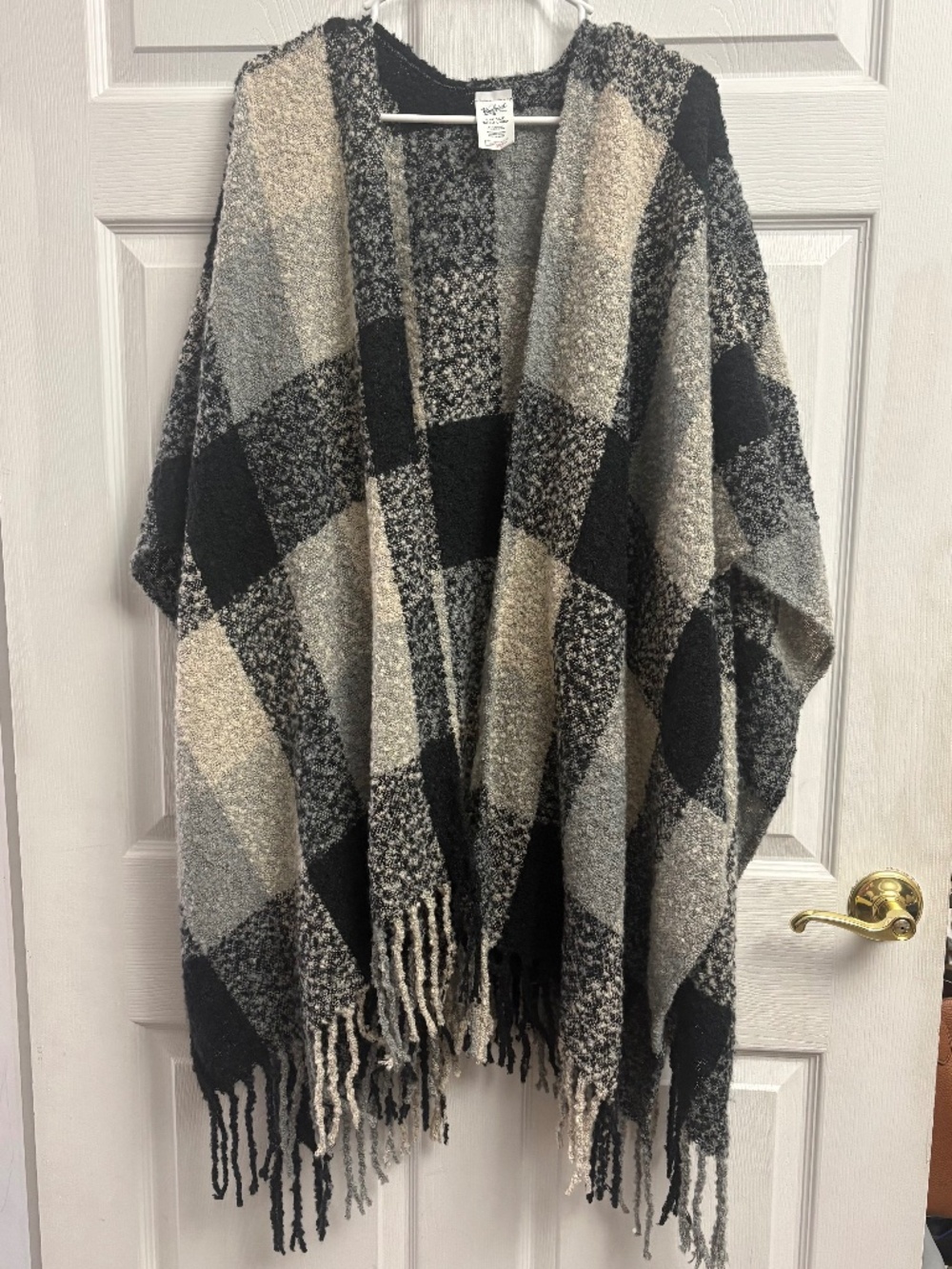 Women's Woolrich Buffalo Plaid Fringe Shawl Ruana Wrap